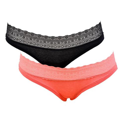 Culottes Femme Manoukian Underwear Confort Qualité Supérieure Pack De 2 Manoukian Dentelle Noir Rose