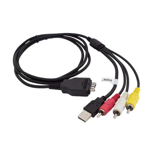 vhbw Adaptateur audio video AV câble en composite avec prise USB remplace Sony VMC-MD2 pour appareil photo