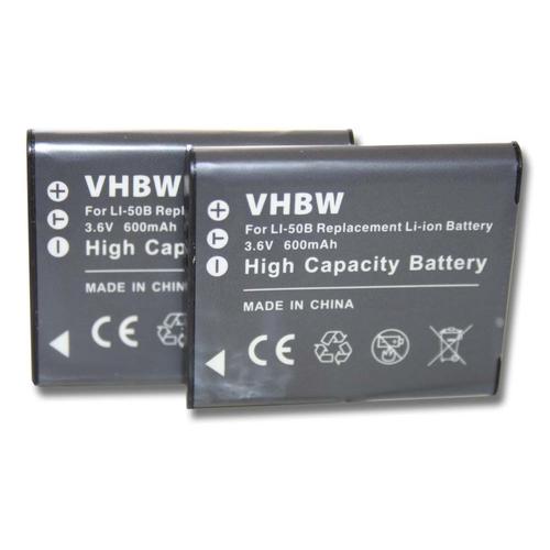 vhbw 2x Batteries compatible avec Olympus Stylus Traveller / SZ-Serie SZ-20, SZ-30MR appareil photo digital reflex APRN (600mAh, 3,6V, Li-ion)