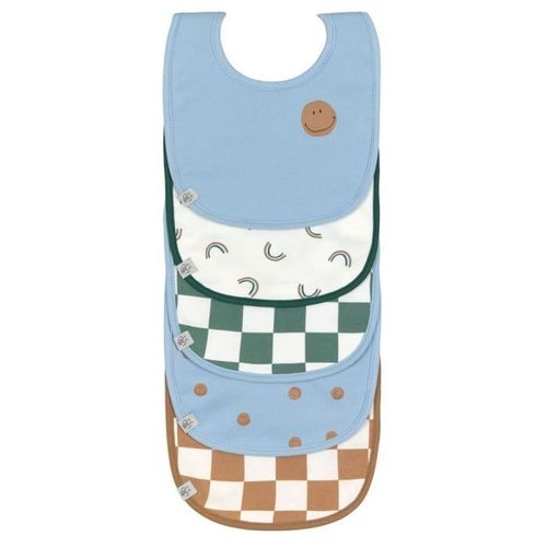 Lot De 5 Bavoirs En Éponge Imperméable 3-18 Mois Happy Rascals Smile - Lassig
