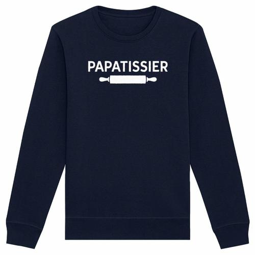 Sweat "Papatissier" - Unisexe - Confectionné En France - Coton 100% Bio - Cadeau Cuisine Papa Original Rigolo