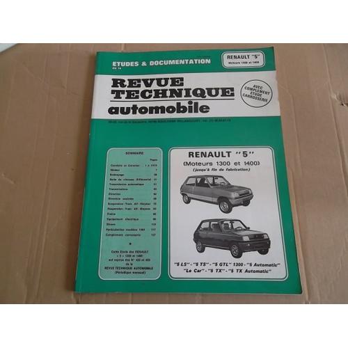 Revue Technique Renault 5 Moteurs 1300 Et 1400 - Ls Ts Gtl Automatic Le Car Tx
