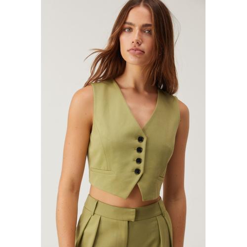 Tailored Fitted Waistcoat - Vert - 40