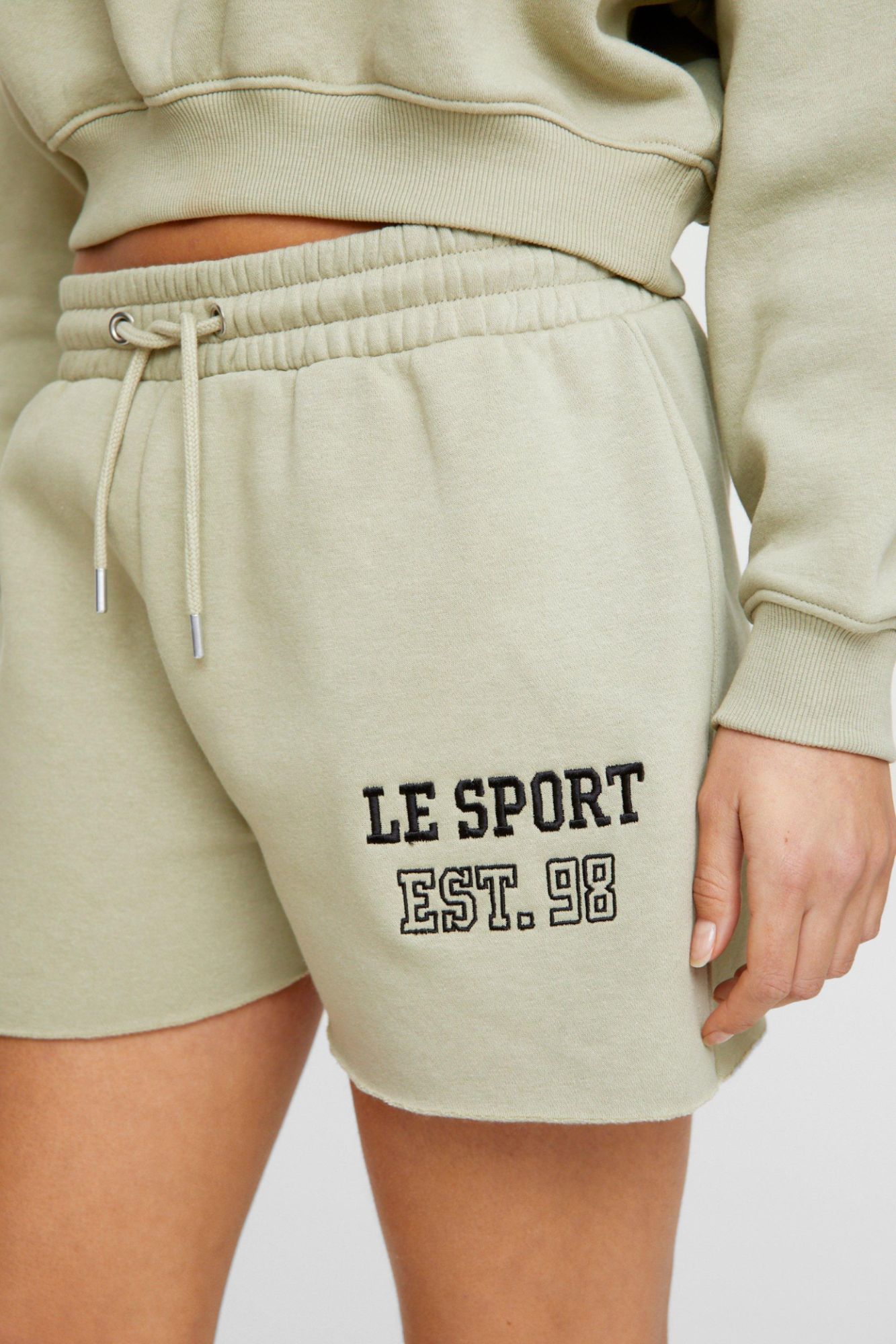 Le Sport Embroidered Sweat Short - Vert - Xs