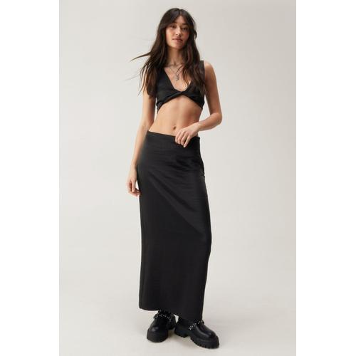 Textured Maxi Skirt - Noir - 8