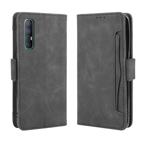 Coque Oppo Find X2 Neo Avec Support Housse Étui Oppo Find X2 Neo Antichoc Pu Cuir Portefeuille Avec Oppo Find X2 Neo Verre Trempé Noir