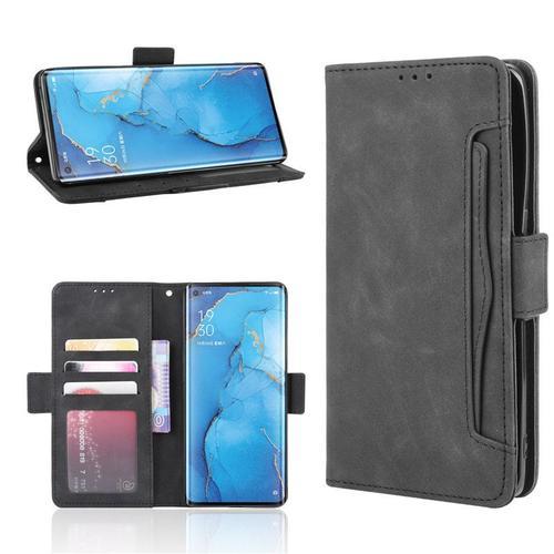 Coque En Cuir Oppo Find X2 Neo Housse Pochette Oppo Find X2 Neo Fonction Stand Etui Coque Pour Oppo Find X2 Neo Avec Oppo Find X2 Neo Verre Trempé Noir