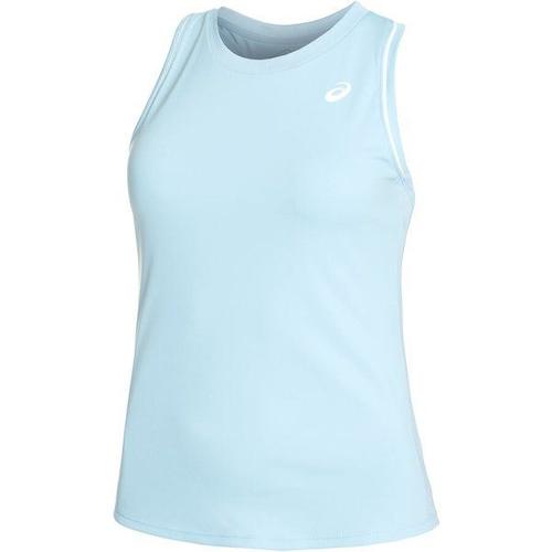 Court Piping Débardeur Tank Top Femmes - Bleu Clair