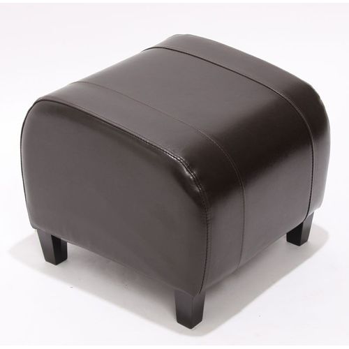 Tabouret Pouf Cuir Emmen, 37x45x47cm  Marron
