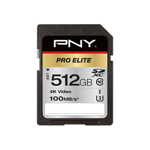 PNY PRO Elite - Carte mémoire flash - 512 Go - UHS-I U3 / Class10 - SDXC UHS-I