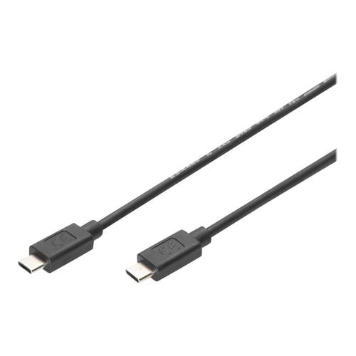 DIGITUS - Câble USB - 24 pin USB-C (M) pour 24 pin USB-C (M) - USB 2.0 - 3 A - 1 m - Prise en charge de Power Delivery - noir