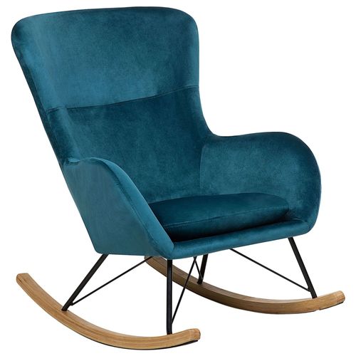 Fauteuil À Bascule Velours Bleu Azur Ellan
