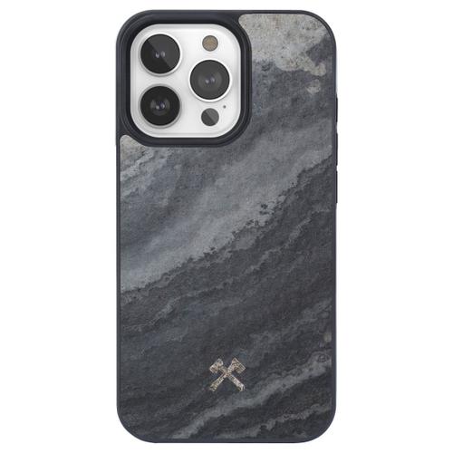 Woodcessories Coque Bumper Magsafe Iphone 15 Pro Max Stone Camo Gray Black