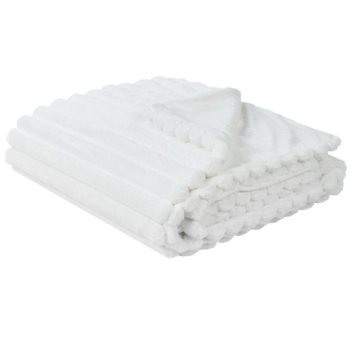 Couvre-Lits Rakya Fourrure Synthétique 150 X 200 Cm Blanc