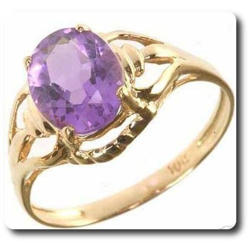 Abijoux - Bague En Or 10 Carats & Améthyste Coloris Violet 2,5 Carats T54