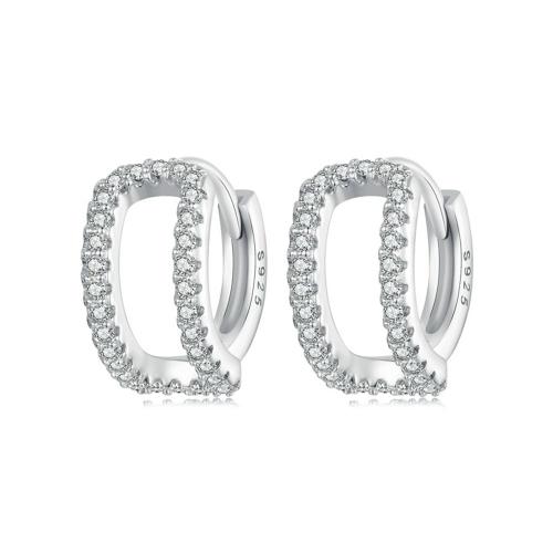 Boucles D'oreilles Merrill Double Couche Goujons Argent Sterling 925 Femmes