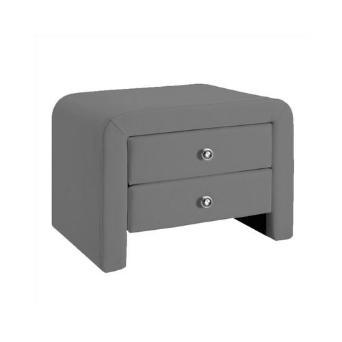 Table Chevet Design En Simili Cuir Eva - Gris