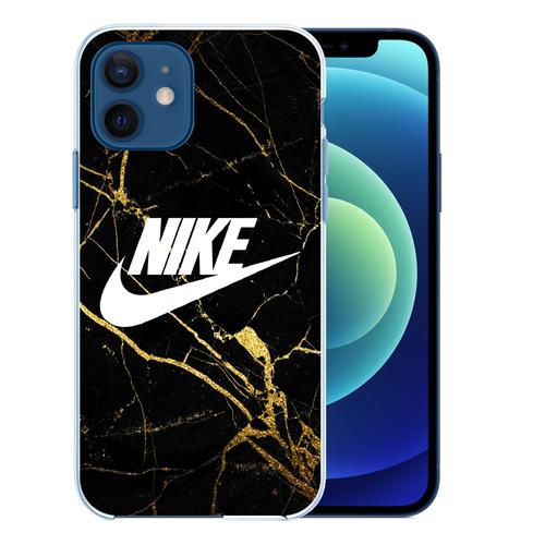 Coque Pour Iphone 12 - Nike Logo Gold Marbre