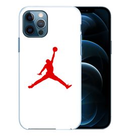 Coque Pour Iphone 12 Pro - Jordan Basketball Logo Blanc