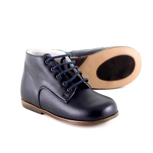 Cuir Bottines 21 Bebe Bottillons Bleu Marine Classique Qualité Fabrication Italienne Chaussures Semelle Antiderapante Lacets Confort Marche Soutien Pieds Boots Petit Enfant Souliers Debutant Promenade