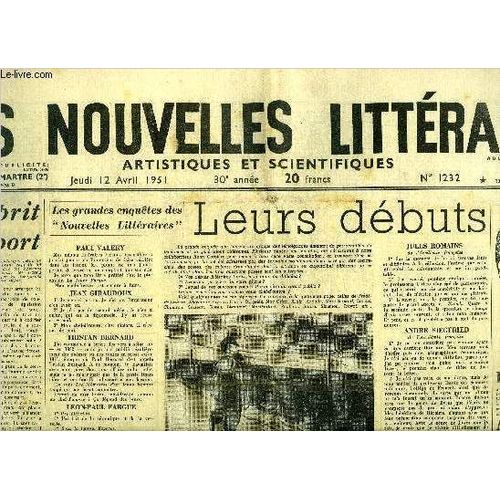 Les Nouvelles Littéraires, Artistiques Et Scientifiques N° 1232 - L Esprit Du Sport Par Dominique Braga, Leurs Débuts, Merle Miller A Paris Par Jeanine Delpech, René Clair, La Princesse De Chine, Les(...)