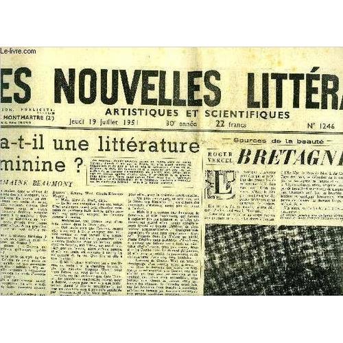 Les Nouvelles Littéraires, Artistiques Et Scientifiques N° 1246 - Y A-T-Il Une Littérature Féminine ? Par Edith Mora, Bretagne Par Roger Vercel, Avant Monsieur Teste Par Paul Valéry, Adieu A Julien(...)