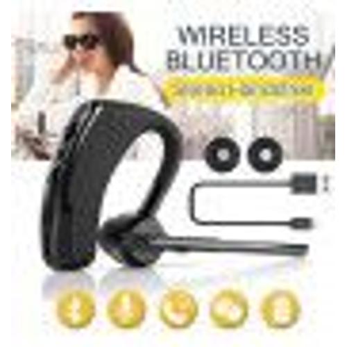 Oreillette Bluetooth pour Smartphone Intra-auriculaire Sans Fil Son Main  Libre Universel Business (NOIR)
