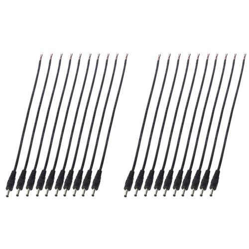 20 Paquet 3.5mm x 1.35mm DC Prise Mâle D'Alimentation Jack Vers Extrémité Ouverte Natte Cordon de Câble 3.5X1.35mm pour Puissance