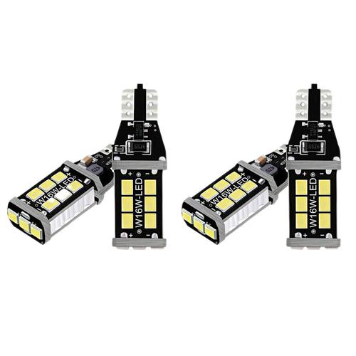 4pcs Ampoule Led Canbus Blanc Brillant Pour Feux De Recul Voiture 912921 T15 W16w