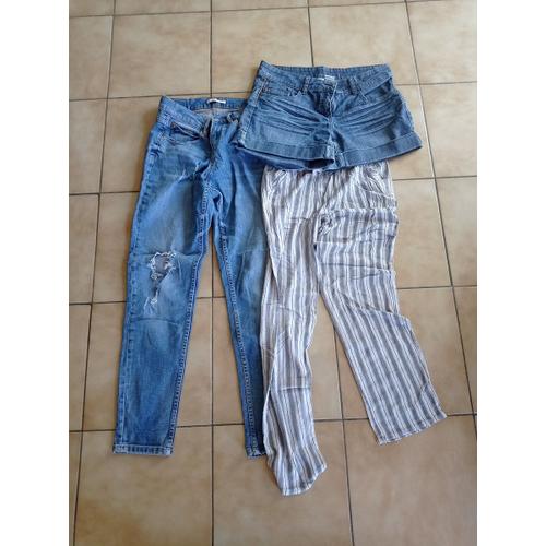 Lot De 3 Vêtements 36/38 (Jeans, Shorts...)