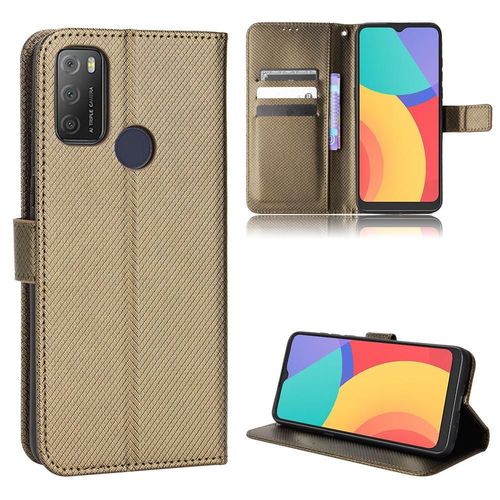 Étui Pour Alcatel 1s 2021 Bicelle Couverture Portefeuille Magnétique Titulaire De La Carte - Le Brun