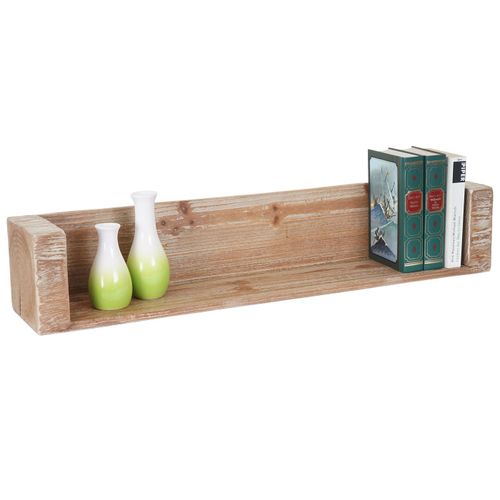 Étagère Murale Hwc-A15, Étagère De Suspension, Sapin Massif Rustique   80cm