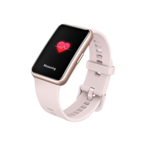 Huawei Watch Fit - Rose Or - Montre Intelligente Avec Bracelet - Silicone - Rose Sakura - Taille Du Poignet : 110-190 Mm - Affichage 1.64" - 4 Go - Bluetooth - 21 G