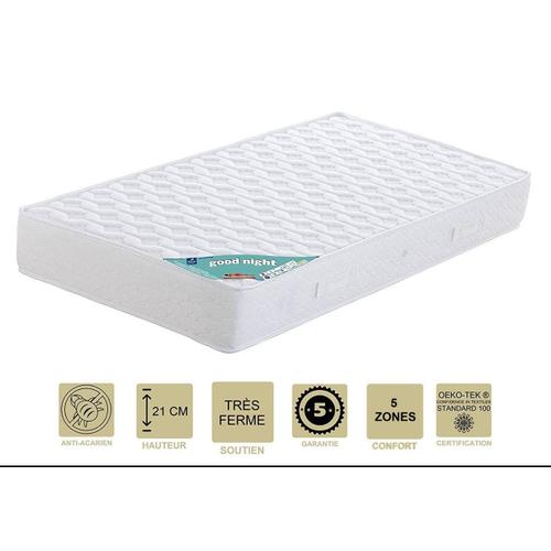 Matelas 70x190 Densité 35 Kg/m3 - Hauteur 21 cm - Soutien Souple -  Orthopédique Nuitsd'or 70 190