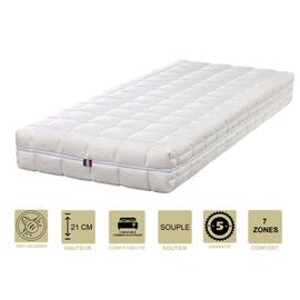 Lot de 2 matelas 90x200 à mémoire de forme - 21 cm - ferme + 2