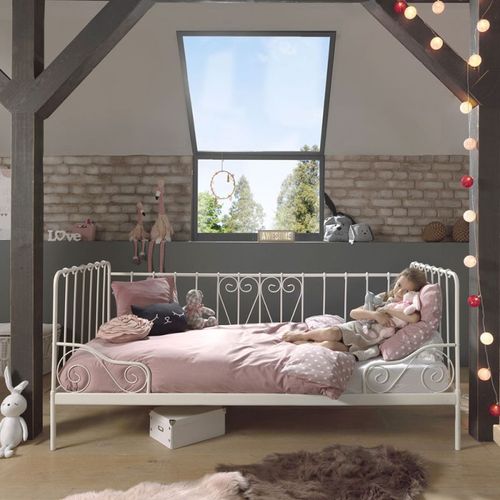 Paris Prix - Lit Enfant Banquette "Alice" 90x200cm Blanc