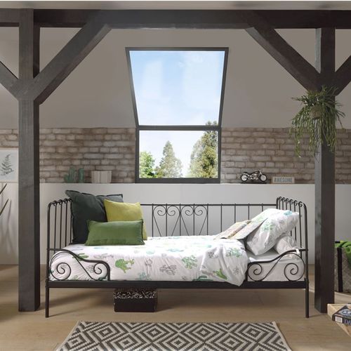 Paris Prix - Lit Enfant Banquette "Alice" 90x200cm Noir
