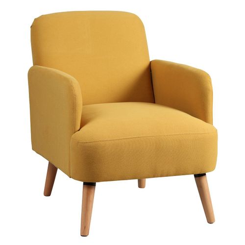 Teodore - Fauteuil Rembourré Tissu Jaune