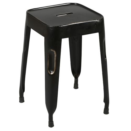 Tolga - Tabouret Industriel Noir Aspect Vieilli