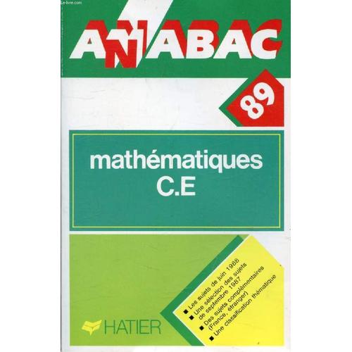 Annabac 89. Mathematiques. C. E