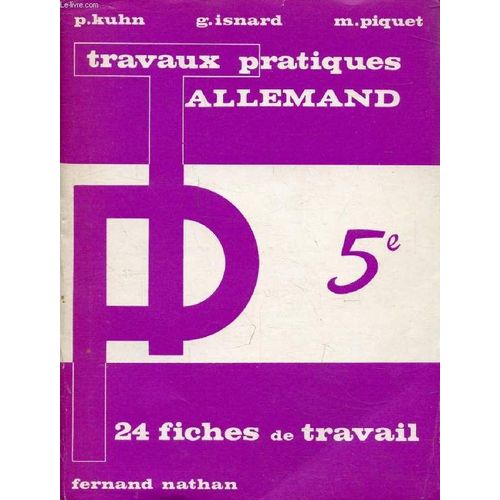 Travaux Pratiques Allemand. 5e. 24 Fiches De Travail