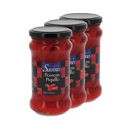 Lot 3x Poivrons Piquillo - Les Saveurs De Savino - Pot 225g