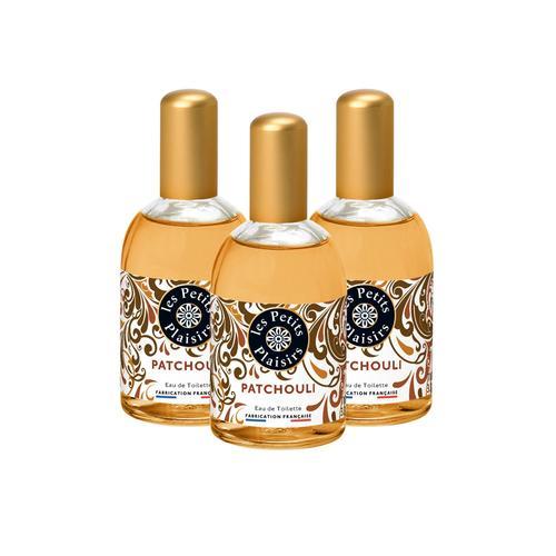 Les Petits Plaisirs - Lot De 3 - Eau De Toilette Patchouli, Eau De Toilette Femme, Sensuelle Et Élégante, Coffret Cadeau Femme, Made In France, Flacon 110ml 