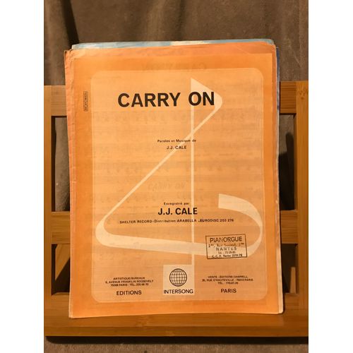 J.J. Cale Carry On Partition Chant Piano Accords Éditions Intersong 1980