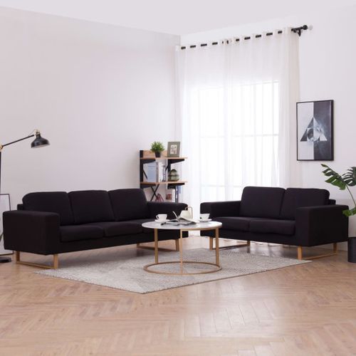Vidaxl Ensemble De Canapé 2 Pcs Tissu Noir