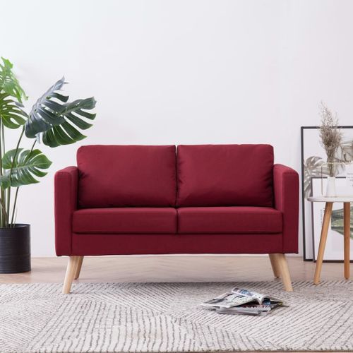 Vidaxl Canapé À 2 Places Tissu Rouge Bordeaux