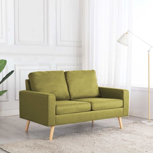 Vidaxl Canapé À 2 Places Vert Tissu