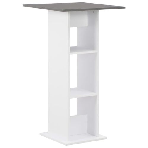 Vidaxl Table De Bar Blanc Et Gris Anthracite 60x60x110 Cm