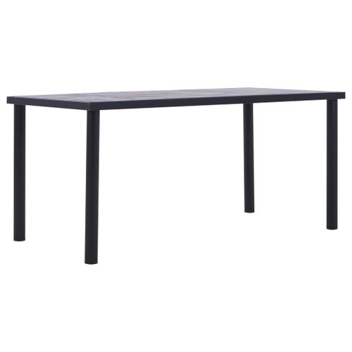 Vidaxl Table De Salle À Manger Noir Et Gris Béton 160x80x75 Cm Mdf