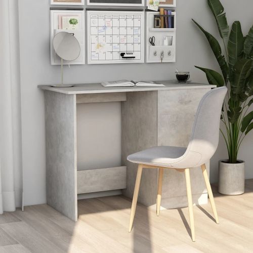 Vidaxl Bureau Gris Béton 100x50x76 Cm Bois D¿Ingénierie
